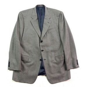 Hickey Freeman 46L B/W Nailhead Silk Wool Blazer Jacket Sport Suit Coat Knit